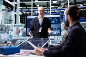 The development of energy-efficient technologies for tech industries. 